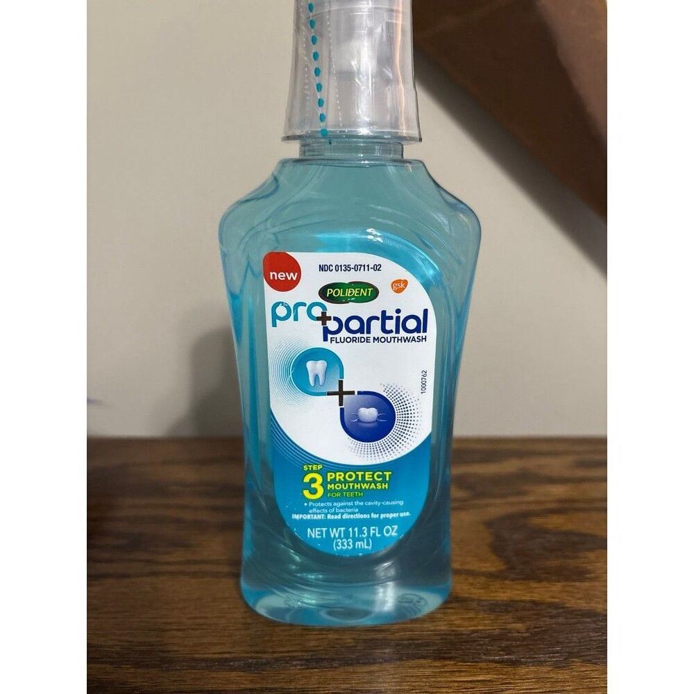 Polident Pro Partial Fluoride mouthwash Step 3 protect OUT OF STOCK exp 2023
